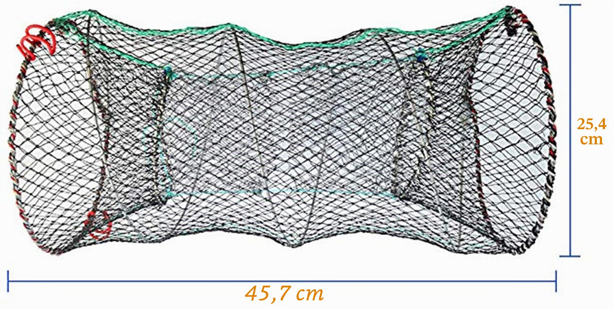 Piège à grenouilles, crevettes, crabes, carabiner, filet en nylon, 30 x 55 cm