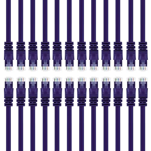 Vista 17 de GEARIT Paquete de 24 cables de conexión Ethernet Cat5e de 1 pie - Cable de red LAN RJ45 sin enganches, color negro