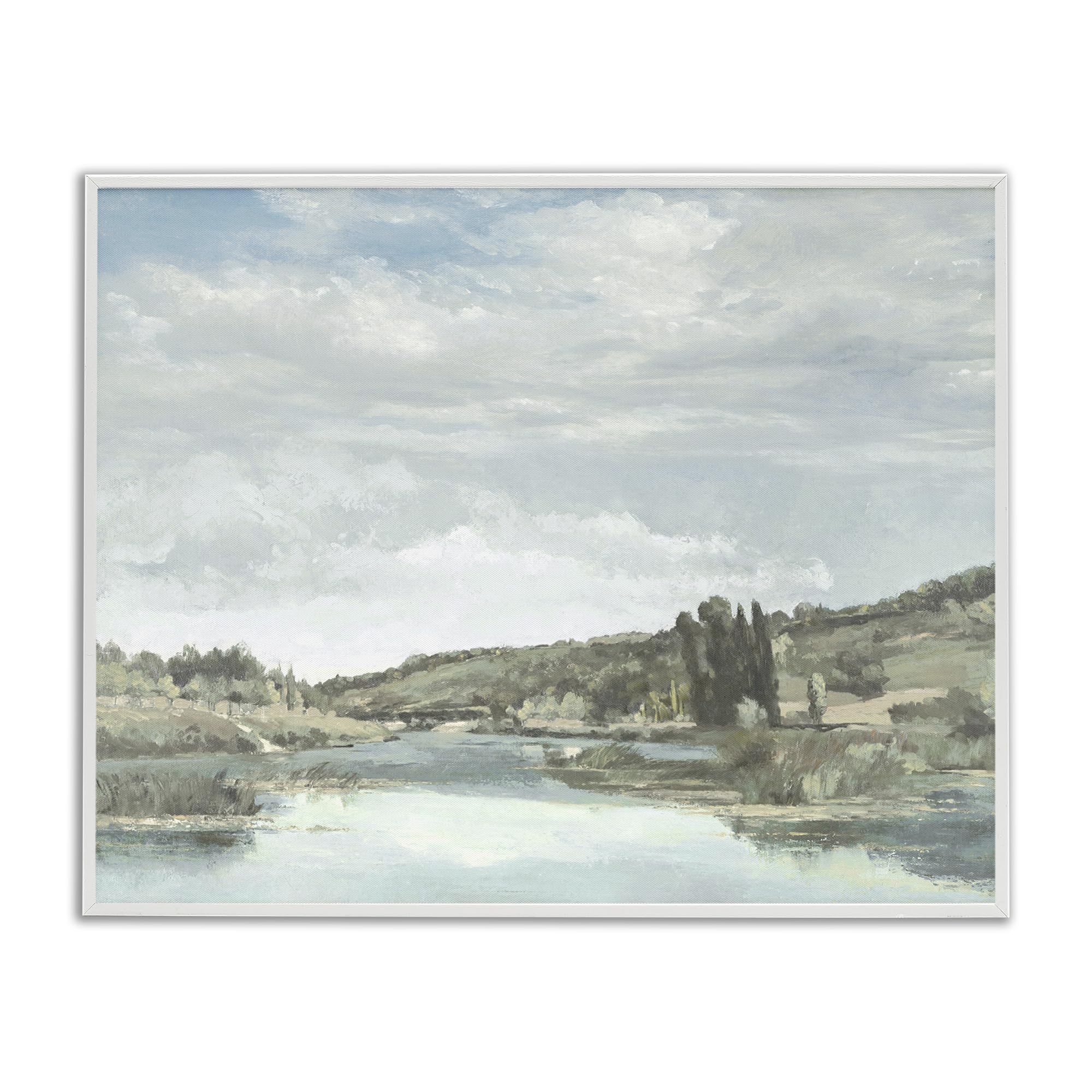 Stupell Industries Coastal White (Textured) 'On The Water Landscape'| Framed Giclee Art