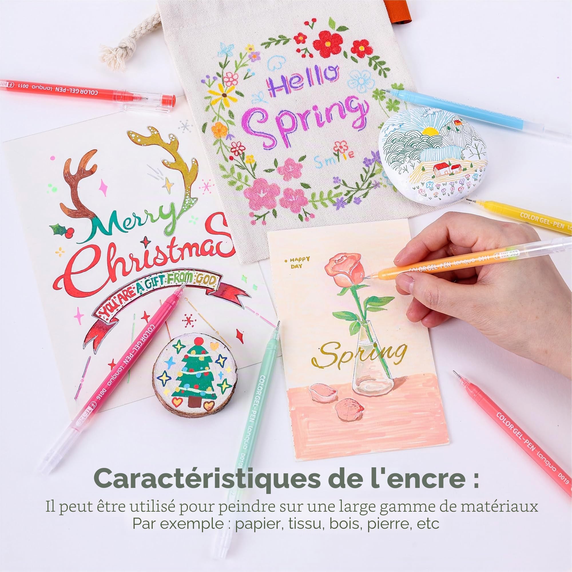 Languo Stylos gel pour adultes, 99 couleurs, crayons de couleur, marqueurs, dessin, gribouillages, journaling, fournitures d'art et travaux manuels