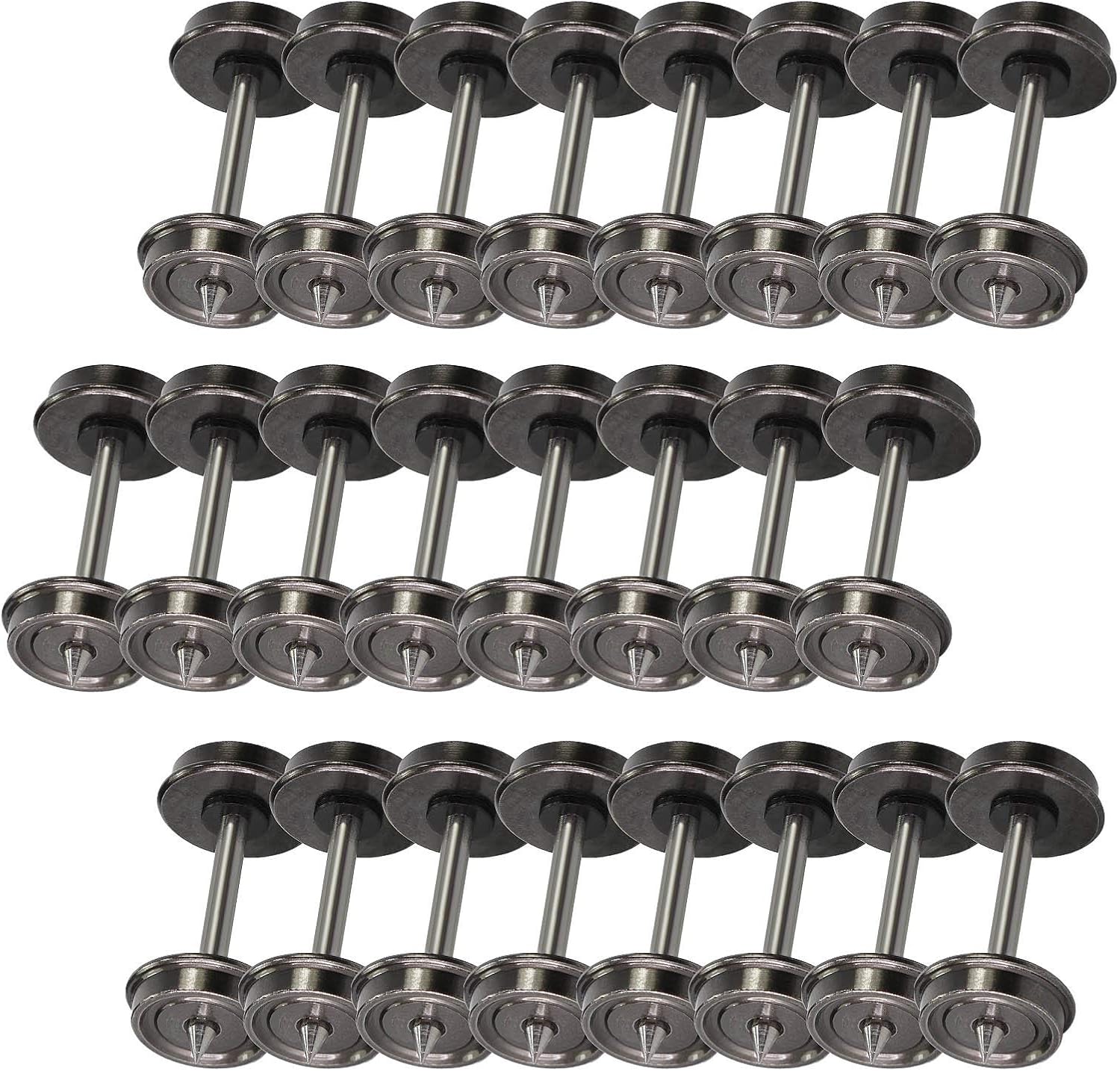 24pcs HO Scale 1:87 33'' Metal Wheels for Model Train DC Wheel Set New C8725