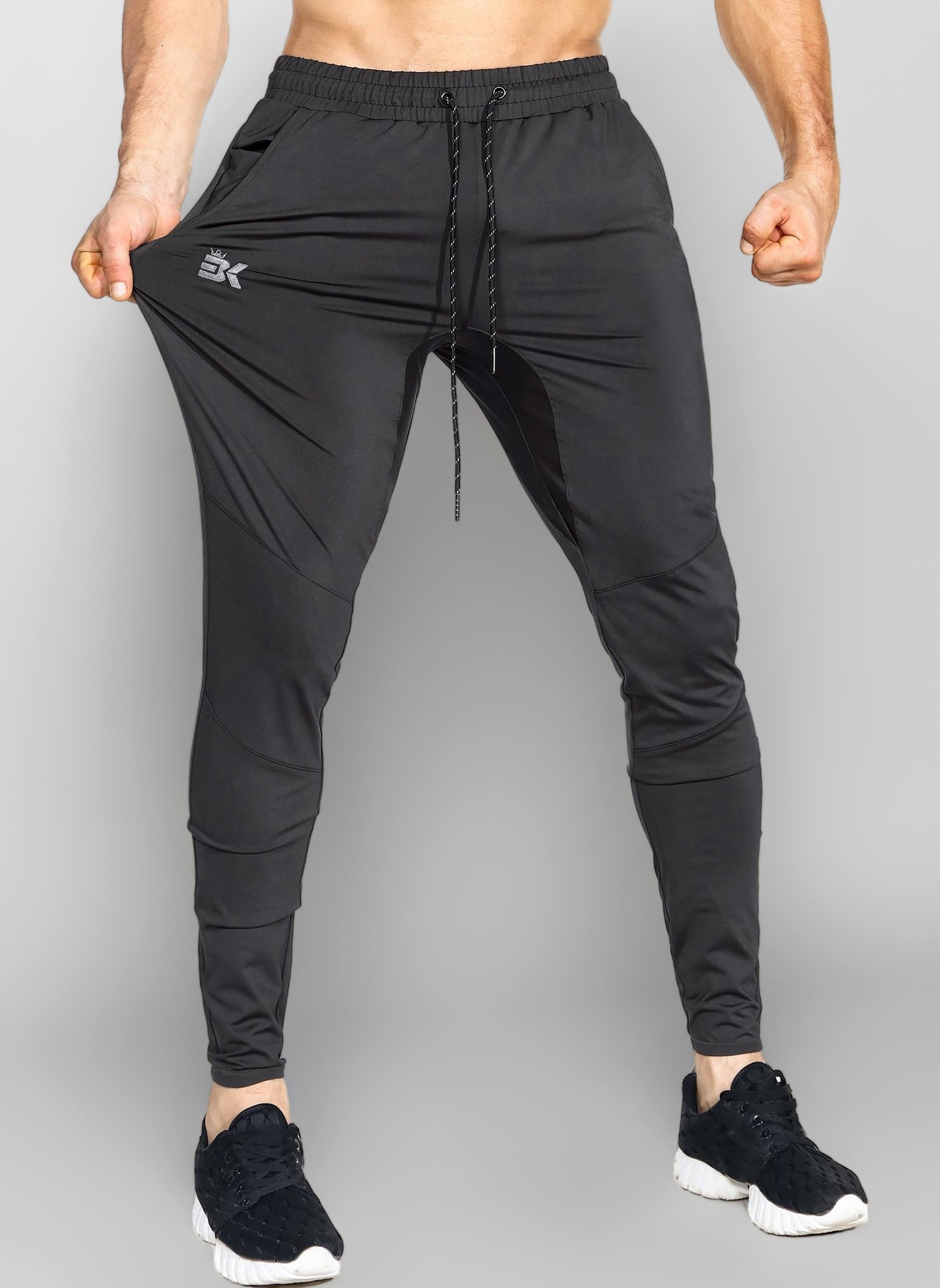 – Mens Stretch Running Tracksuit Bottoms, Lightweight Gym Trousers Sports Joggers Jogging Pants
