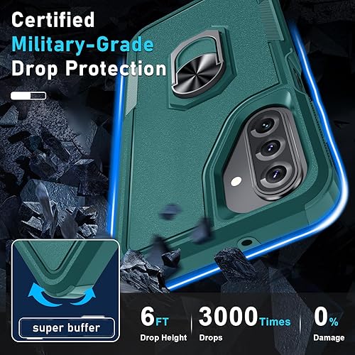 Miniatura 214 de Janmitta Funda compatible con Samsung Galaxy A14 5G con protector de pantalla + protector de lente de cámara, funda resistente de cuerpo completo