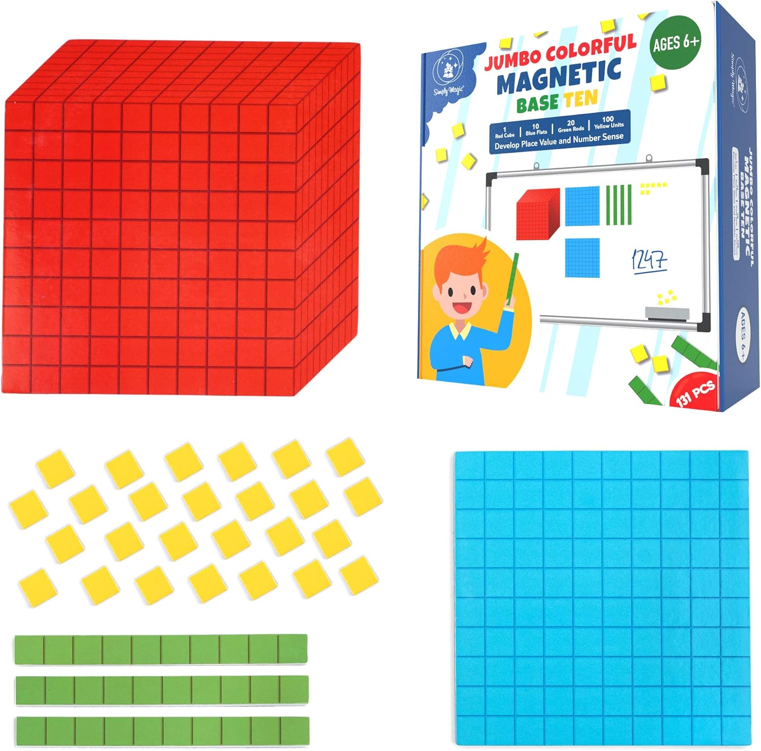 131 PCS Jumbo Magnetic Base Ten Blocks For Math Philippines Ubuy