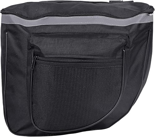 Miniatura 7 de Bolsas de sillín de 25L para bicicleta, bolsa de transporte trasera de bicicleta con borde reflectante, alforjas de bicicleta con ganchos