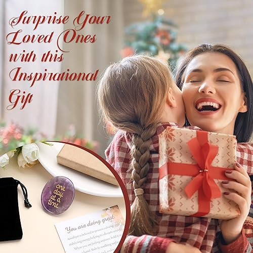 Miniatura 6 de QINJIEJIE Cristales de amatista que piensan en ti, regalos para aliviar la ansiedad, artículos que tienes este día a la vez, inspiradores