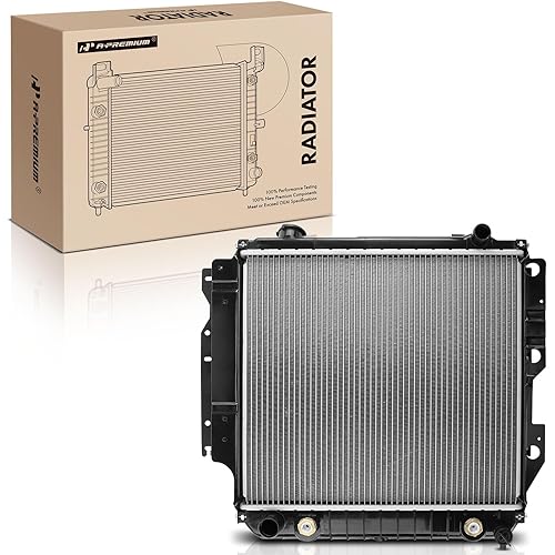A-Premium Engine Coolant Radiator Assembly with Transmission Oil Cooler Compatible with Jeep Wrangler 87-95/97-06, TJ 97-06, 2.4L 2.5L 4.0L 4.2L, Automatic Transmission, Replace# 52028041, 52028112