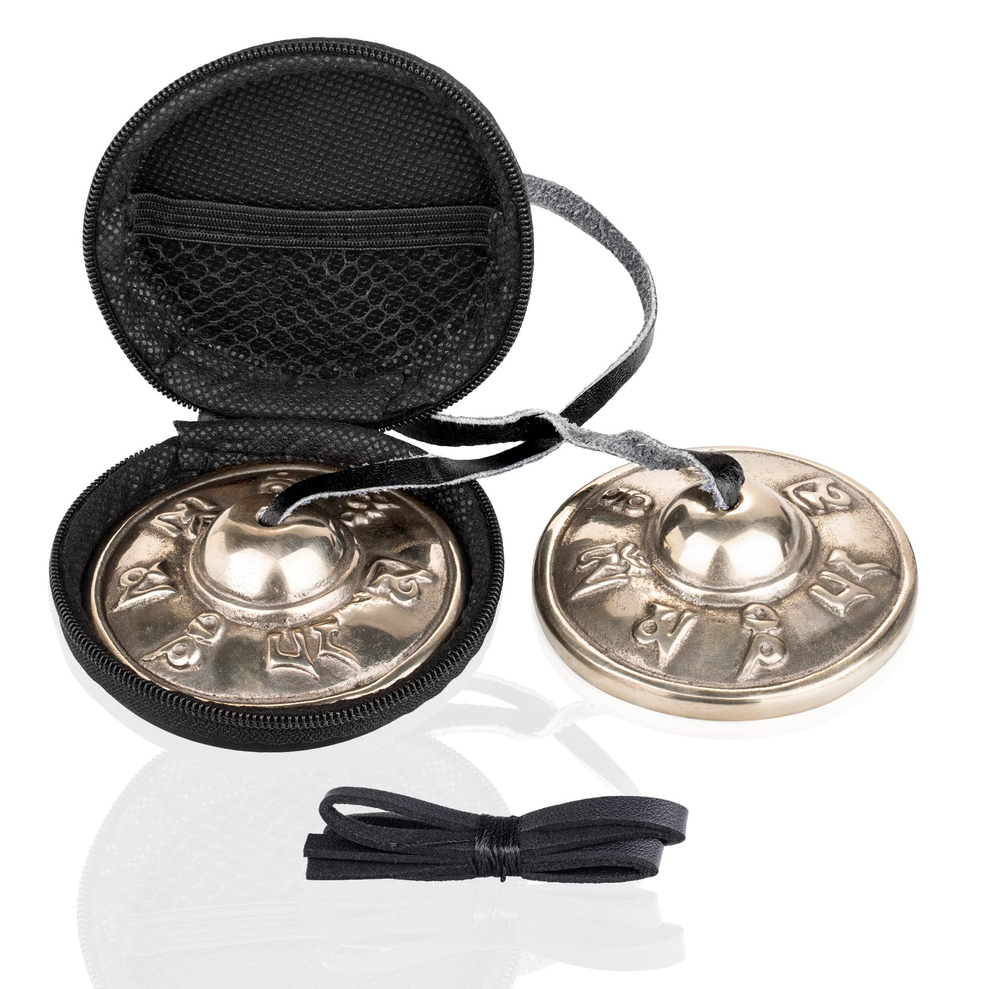 Cymbales Tibétaines Tingsha En Laiton - Double Cloche, Diamètre 4,5 Cm - Pour Méditation, Yoga, Relaxation - 2