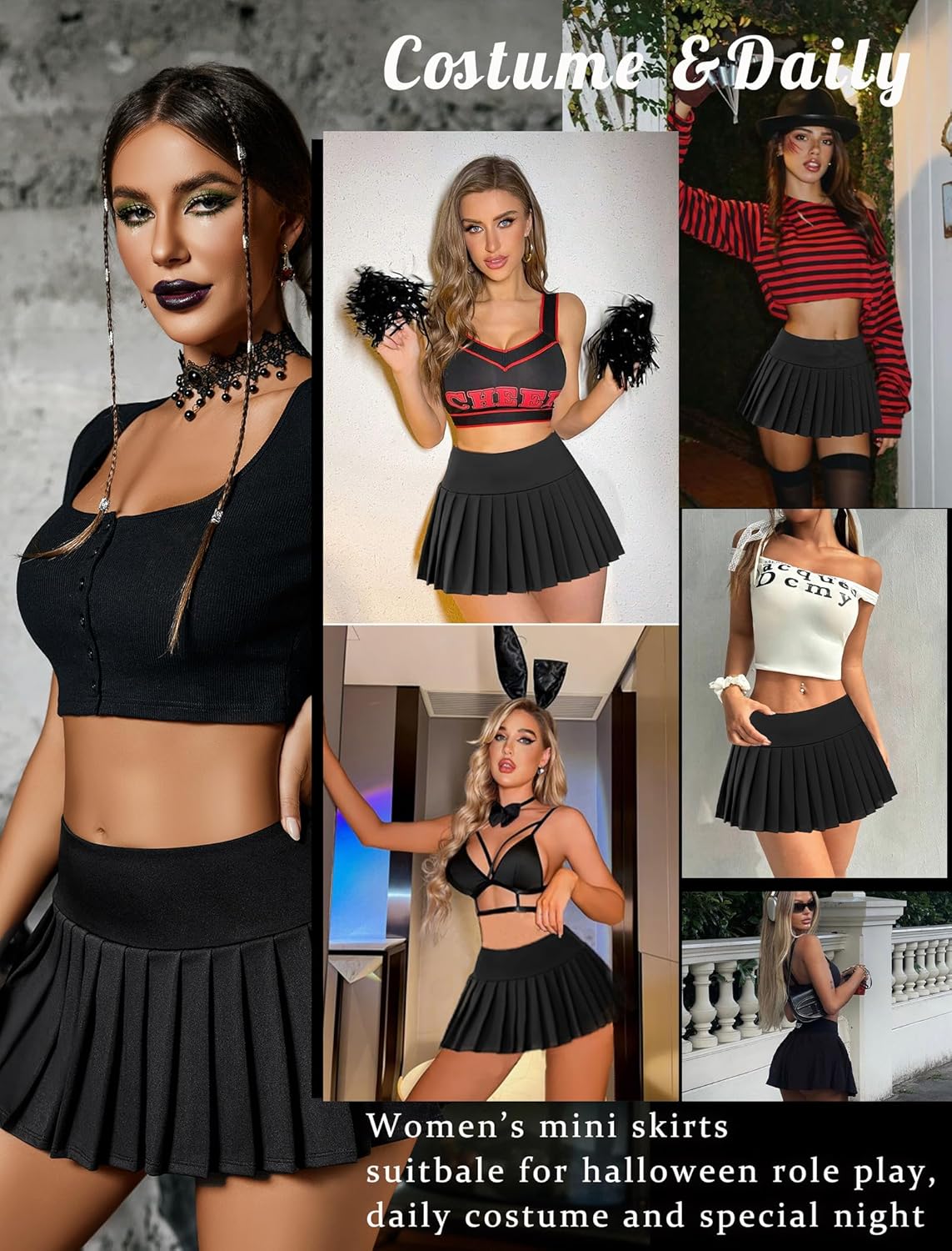 Avidlove Skirts for Women Y2k Mini Skirt Casual Pleated Short Skirts Pleated Cheer Skirt - Image 2