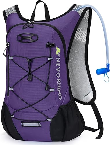 Miniatura 14 de Mochila ligera de hidratación, mochila para correr con bolsa de agua de 2L, mochila de hidratación Hydro para ciclismo, senderismo, apta para