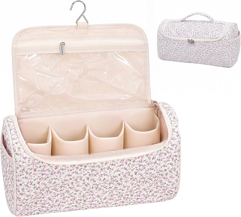 TeeYee Estojo de viagem para ferramentas de cabelo Pinkflower com alça e zíper duplo