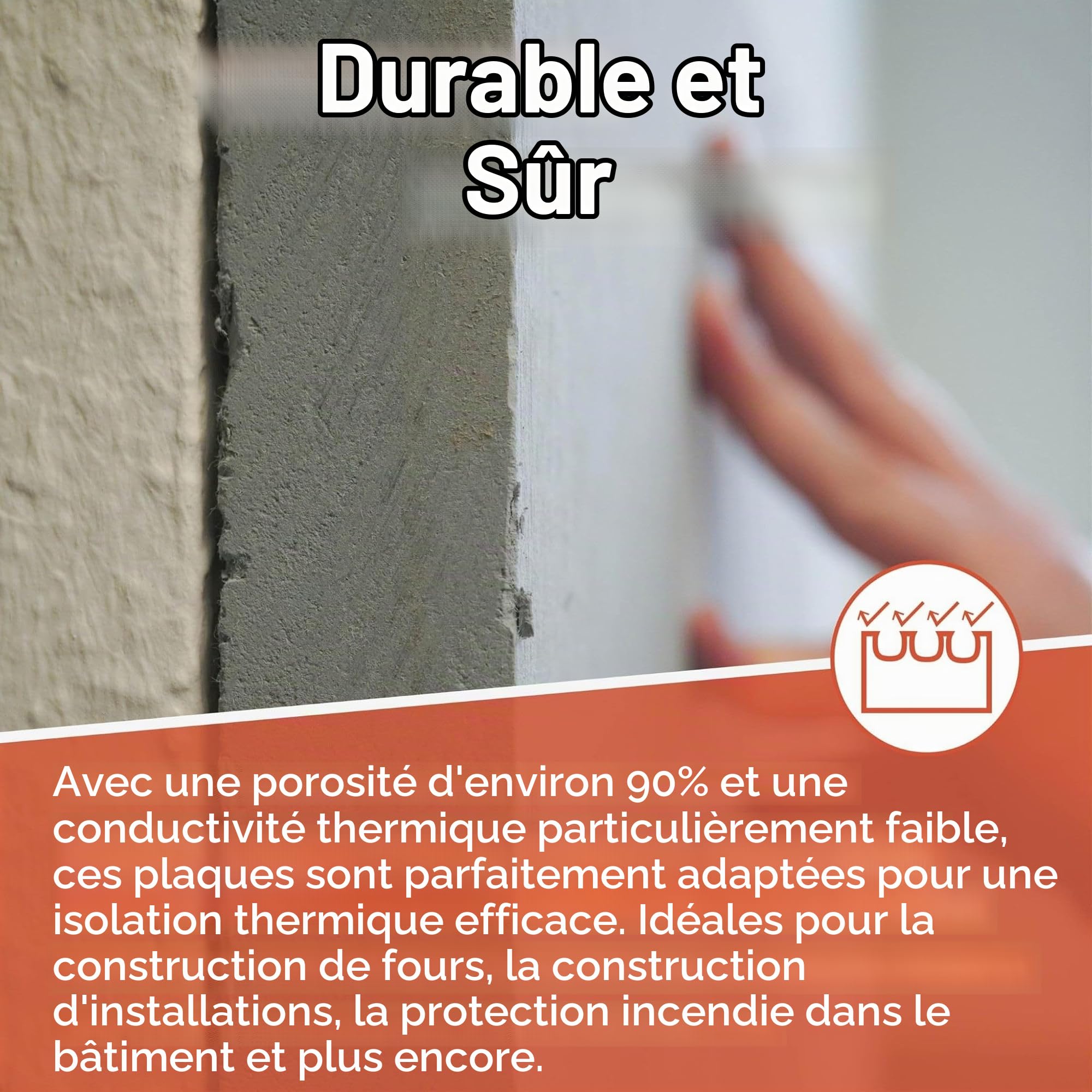 Ignifuge 123 – Lot de 3 plaques isolantes pour poêles et cheminées, plaque climatique CaSi à faible conductivité thermique, résistant à la chaleur jusqu'à 1 000 °C (500 x 300 x 20 mm)