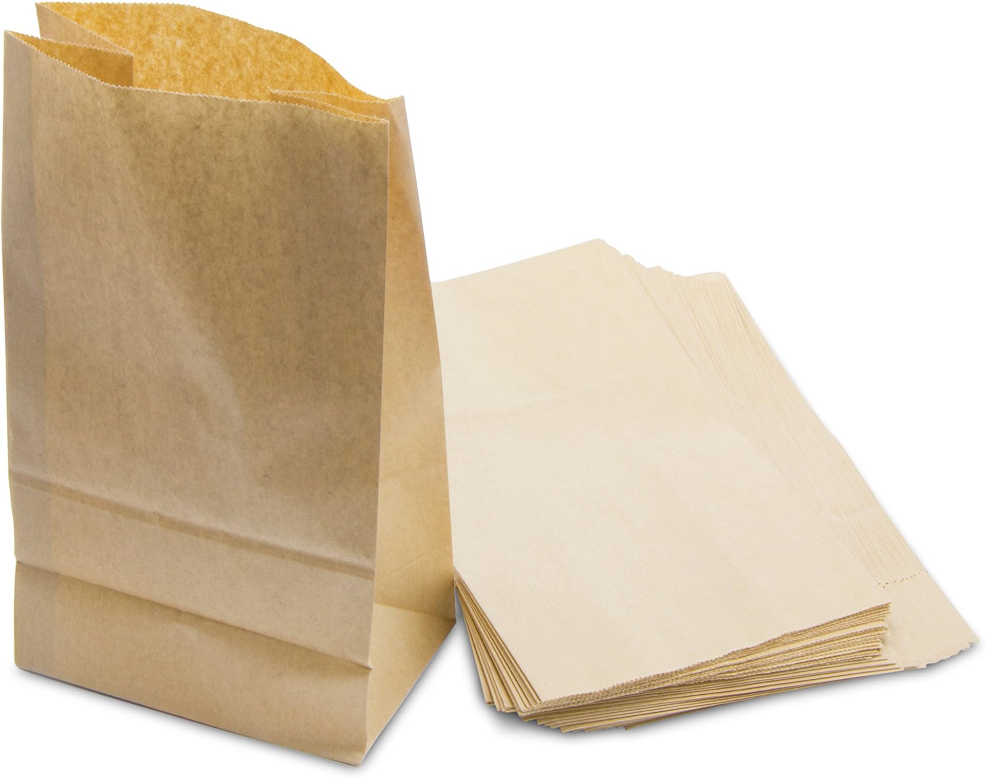 Homepal Super-Strong Paper Bags: Best 4"x6"x12" Eco-friendly Natural Brown Kraft Bags | Hold Up To 10 Pound | For Lunch, Sandwich or Food Storage (100pcs)