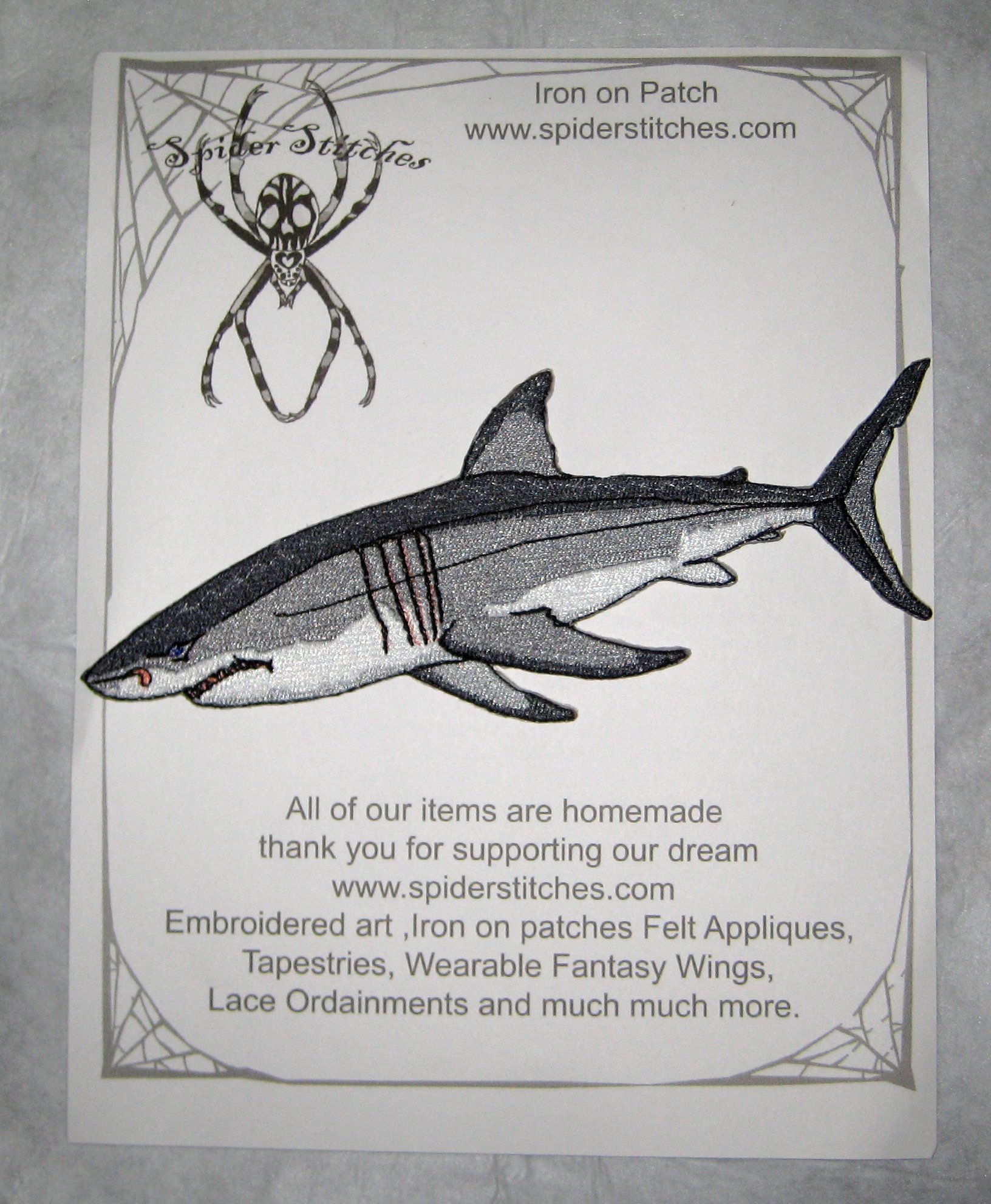 Awesome Great White Shark Iron on Patch