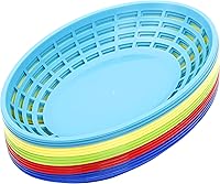 Vista 5 de Youngever Paquete de 15 cestas de plástico para comida rápida, cestas de aperitivos en 5 colores surtidos (forma rectangular) para palomitas