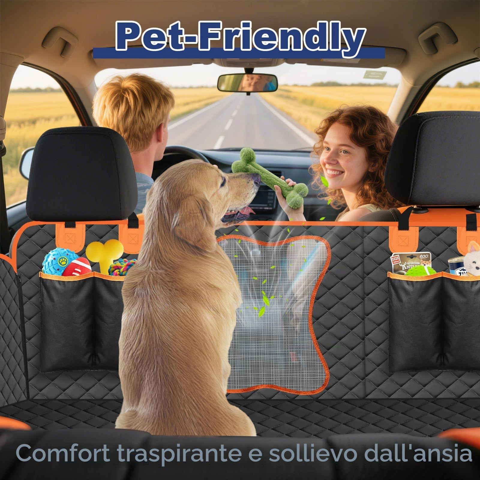 Vortix Coprisedile Auto Per Cani – Il Miglior Compagno Di Viaggio, Ti Consente Di Lavare L'auto Meno Spesso E Protegge Gli Interni Dell'auto Da Macchie, Graffi E Peli Di Animali Domestici