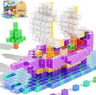 Apluses Magnetic Building Blocks - Transparent Style, Magnetic Building Blocks, Magnetic Tile Toy, Montessori Toy from 3 Years, Creative Learning Toy for Outdoor Use, Magnets Children