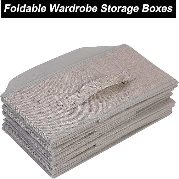 JAKAGO Wardrobe Storage Organiser Boxes 4 Pack, 39 x 29 x 14 cm (L*W*D)