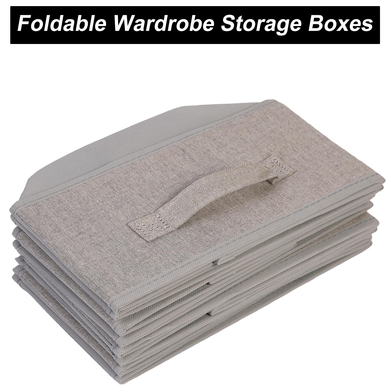 JAKAGO Confezione da 4 organizer per armadio, pieghevoli, per cassetti, 39 x 29 x 14 cm, scatole portaoggetti per vestiti, camicie, pantaloni, asciugamani, giocattoli (grigio)
