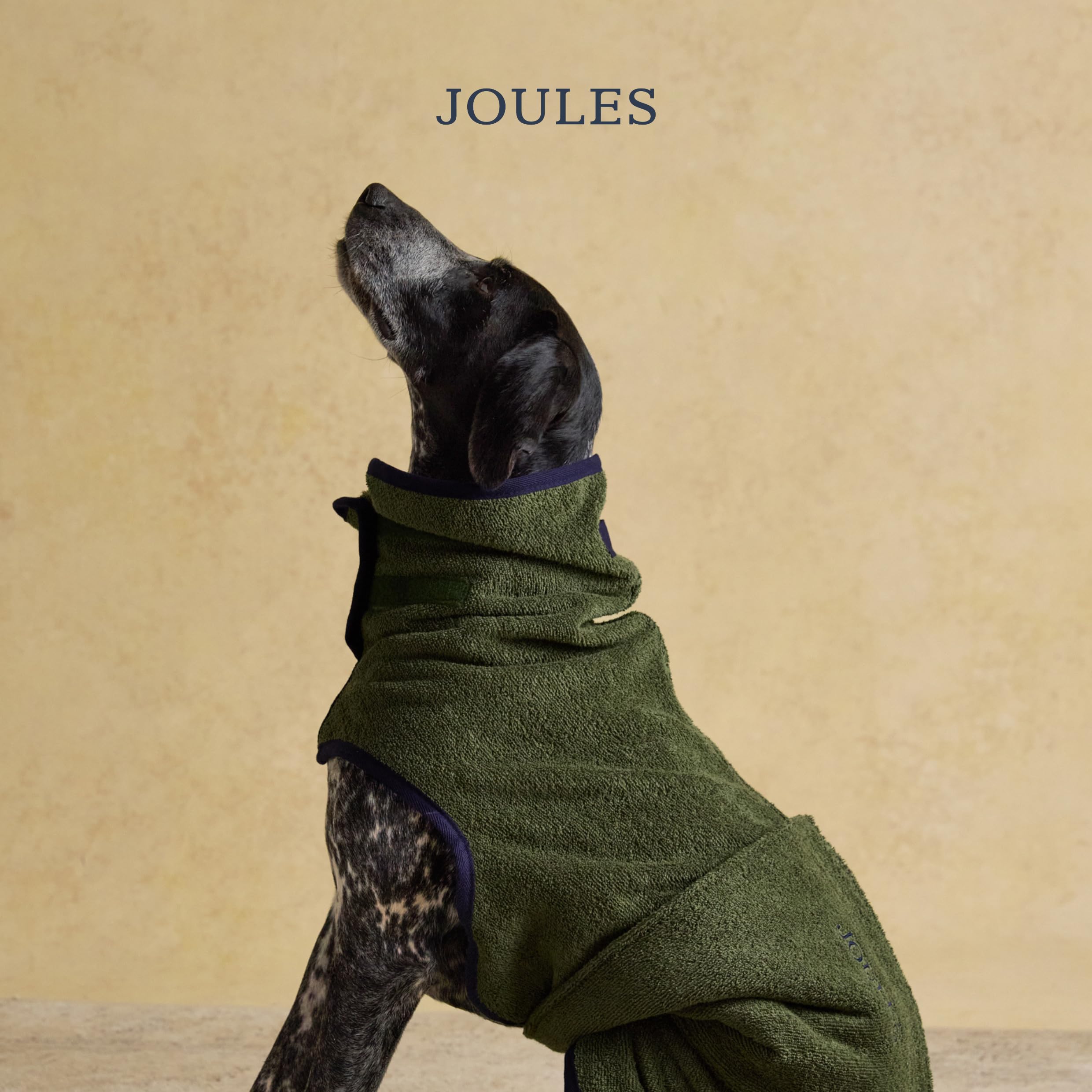 Rosewood x Joules Khaki Trockenmantel für Hunde, Medium - saugfähiger Handtuchmantel für nasse Hunde mit Aufbewahrungstasche, schnell trocknend, weich, Leichter Haustier-Bademantel