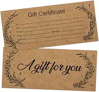 Vales de presente em branco, 25 cartões de presente Kraft para negócios, spa, salão, massagem, restaurantes, vouchers personalizados de cliente para aniversário, cartão de trabalho -08