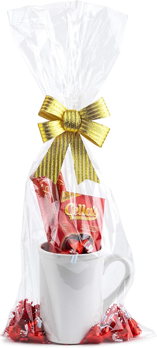 Purple Q Crafts Clear Basket Bags 9” x 20” 10 Pack Cellophane Gift Bag for Small Baskets, Mugs and Gifts 1.2 Mil Thick (10)