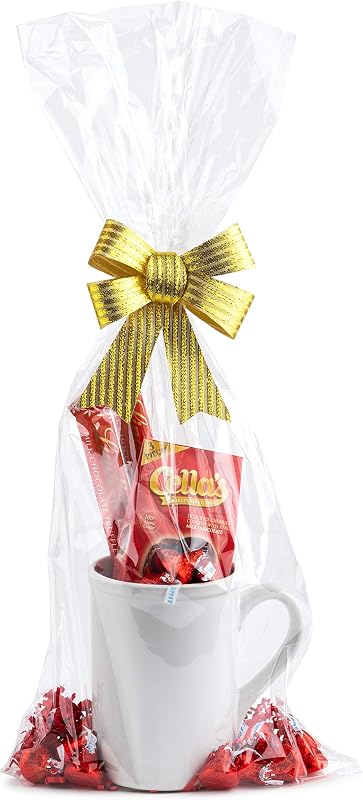Purple Q Crafts Clear Basket Bags 9” x 20” 10 Pack Cellophane Gift Bag for Small Baskets, Mugs and Gifts 1.2 Mil Thick (10)
