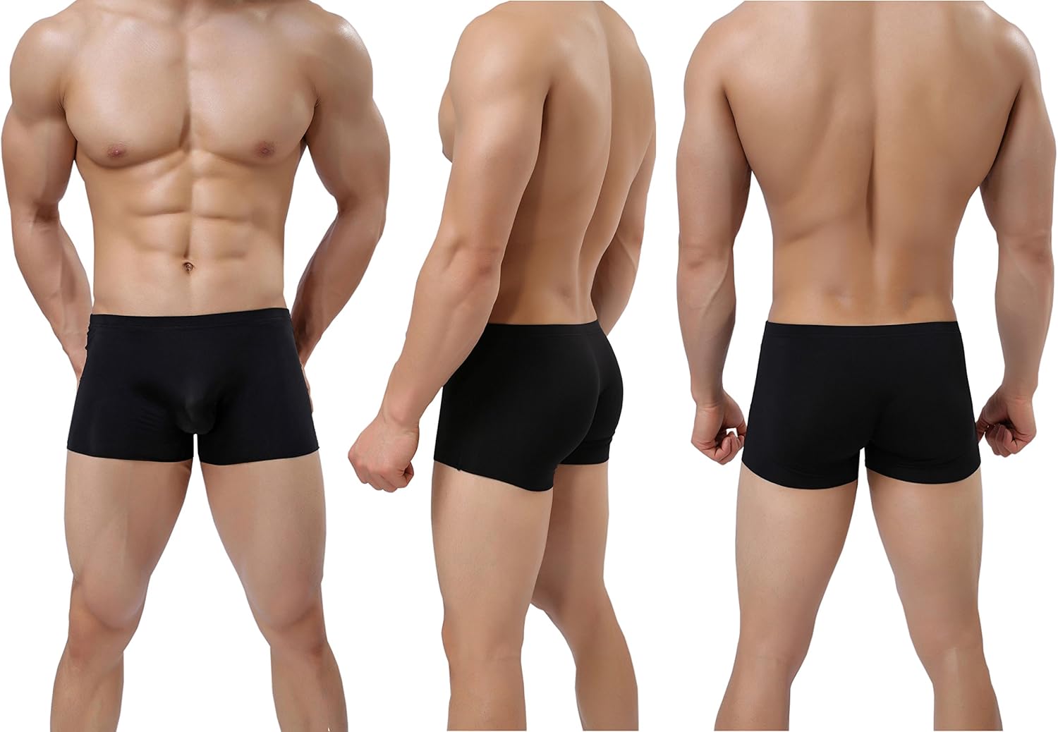 Men's Silky Underwear Trunks Rather Transparent Boxer Briefs Short Leg - Image 3