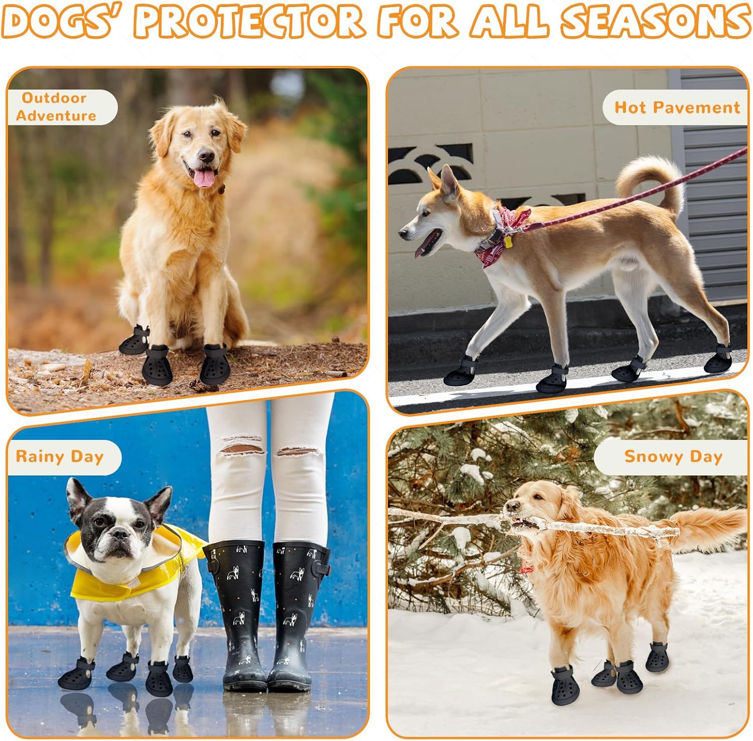 Dog Shoes for Medium Large Size, Breathable Dog Shoe for Hot Pavement, Dog Booties and Paw Protectors, Non-Slip Waterproof Dog Sandals Boots with Reflective for Rain, Summer, Hiking, Snow (Size 1)