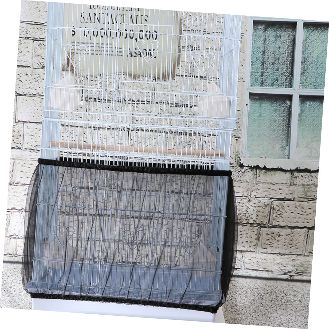 FONDOTIN Bird Cage Cover Mesh Net Shield for Feather Food Breathable for Improved Environment Birdcage Accessory
