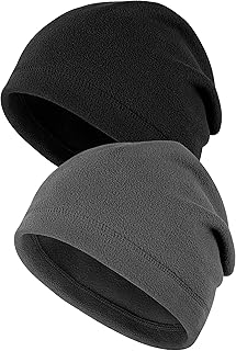 MELLIEX 2 peças gorro inverno homem mulher, fino Fleece Slouch Beanie Hat unis chapéus de malha