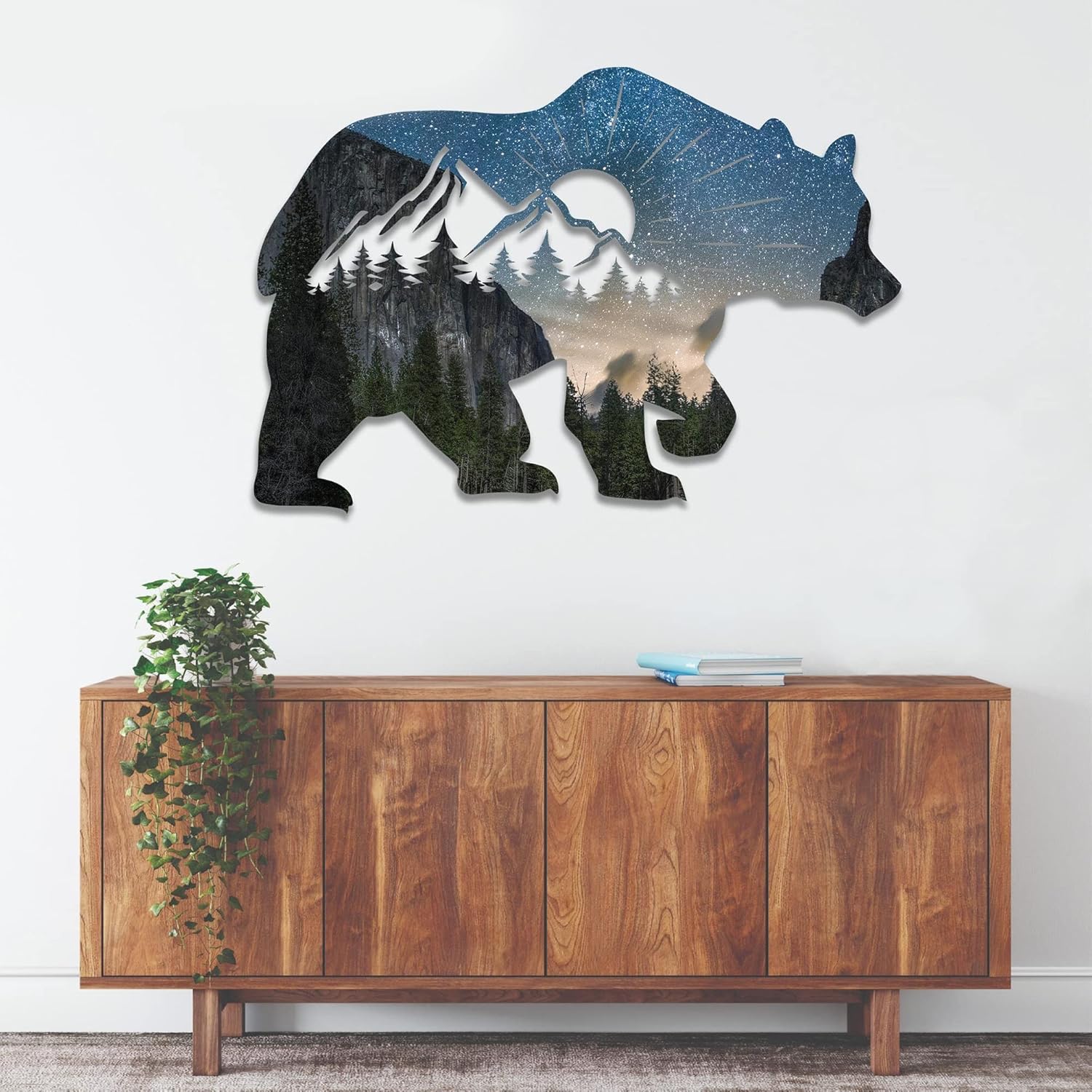 METALPLEX Printed Bear Metal Wall Art Rustfree and Fade