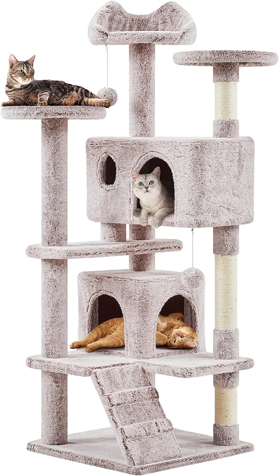 Yaheetech 54in Cat Tree, Cat Tower with Double Cat Condo