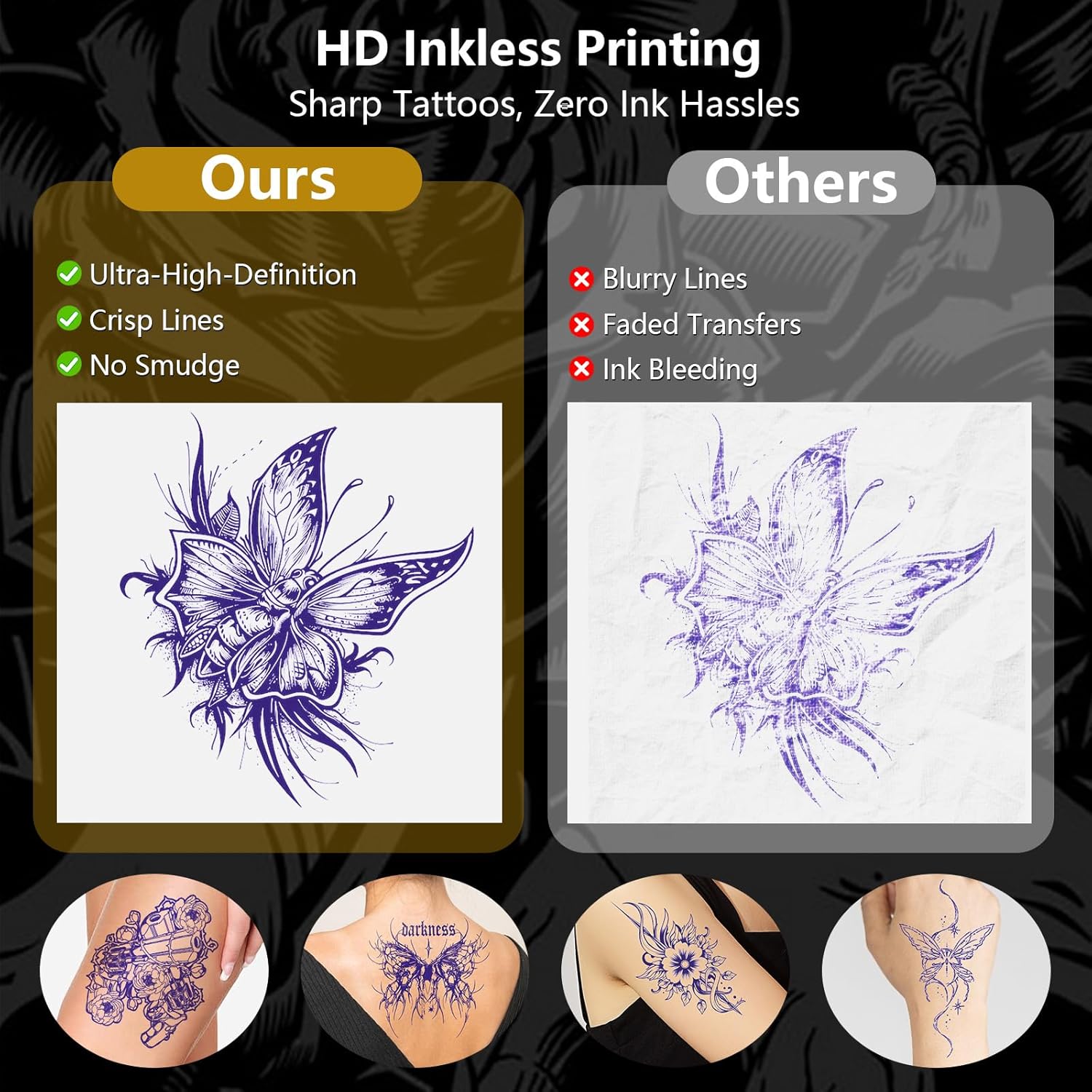 Bagana Tattoo Stencil Printer, 2-in-1 Wireless Bluetooth Thermal Printer for Tattoo Stencils & Documents, Portable Temporary Tattoo Transfer Machine Kit for Tattoo Artist & Beginner, White