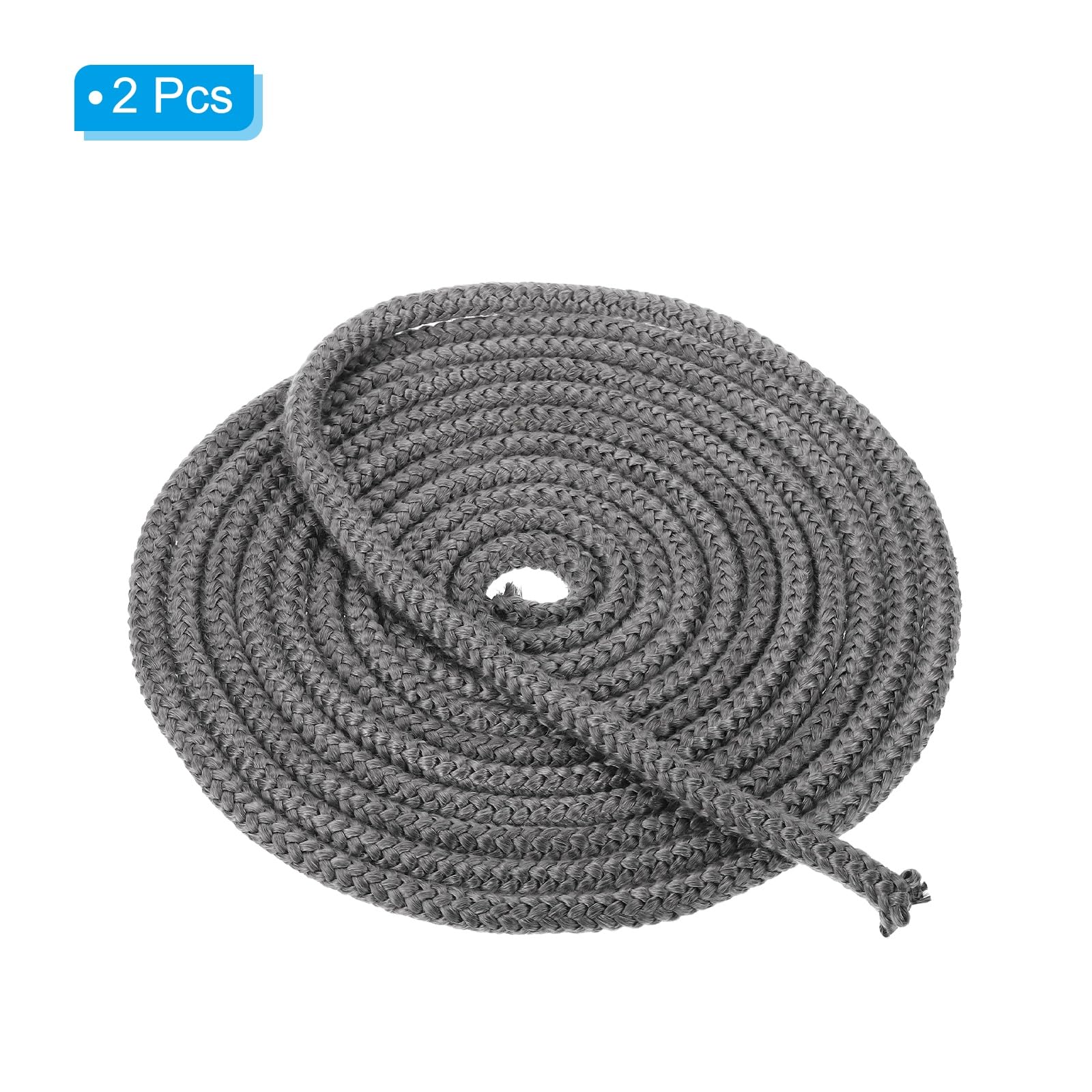 PATIKIL 2Pcs Guarnizione Per Stufa 10mm x 5 Metri Per Stufe Nero | Cordone Rotondo In Fibre Di Vetro Grafite, Resistente Ad Alta Temperatura, Porte Di Camini