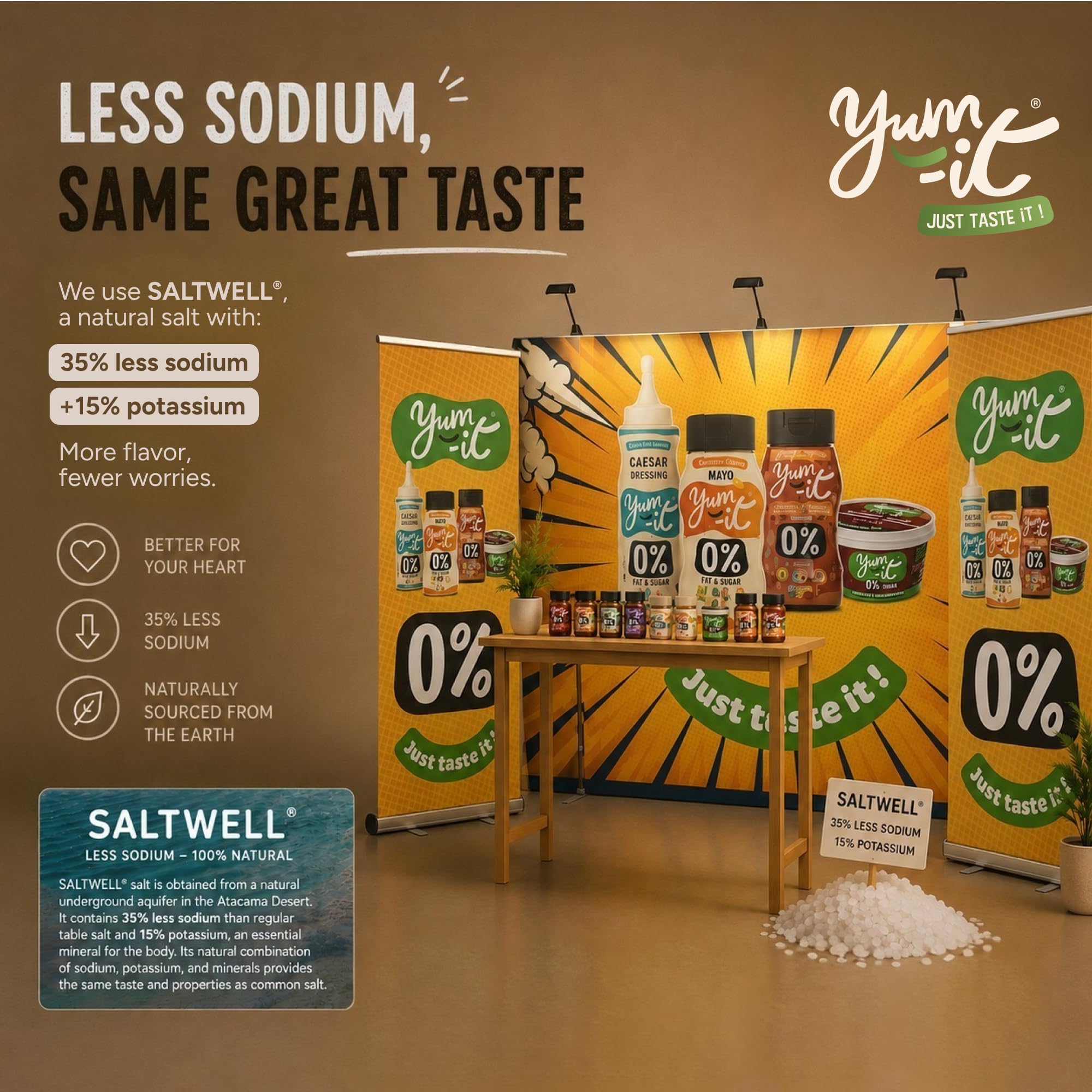 Yum it, lot de 6 sauces: Mayo, Burger, Aïoli, Barbecue, Algérienne et Mayo Truffe, 6 x 300g, 0% de matières grasses, 0g de Sucre, cétogène, végétaliennes, sans gluten, halal et fabriquées en Belgique