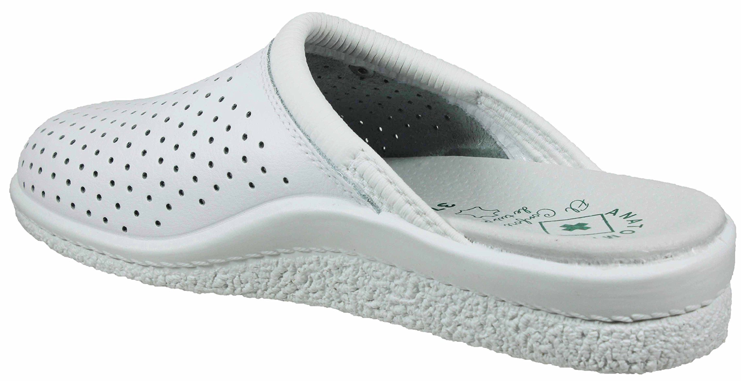 Postigo Zueco Sanitario anatómico Piel Unisex (37 EU, Blanco)