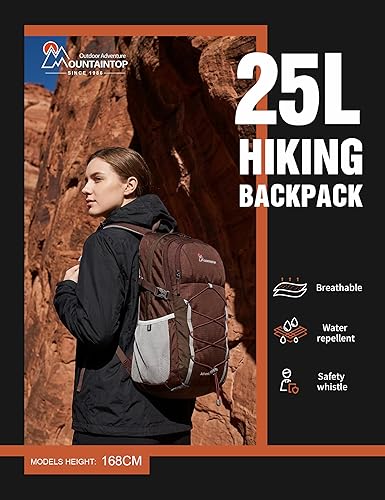 Miniatura 2 de MOUNTAINTOP Mochila de senderismo, mochila de viaje ligera de 18L/25L/40L con cubierta de lluvia para mochileros al aire libre, camping