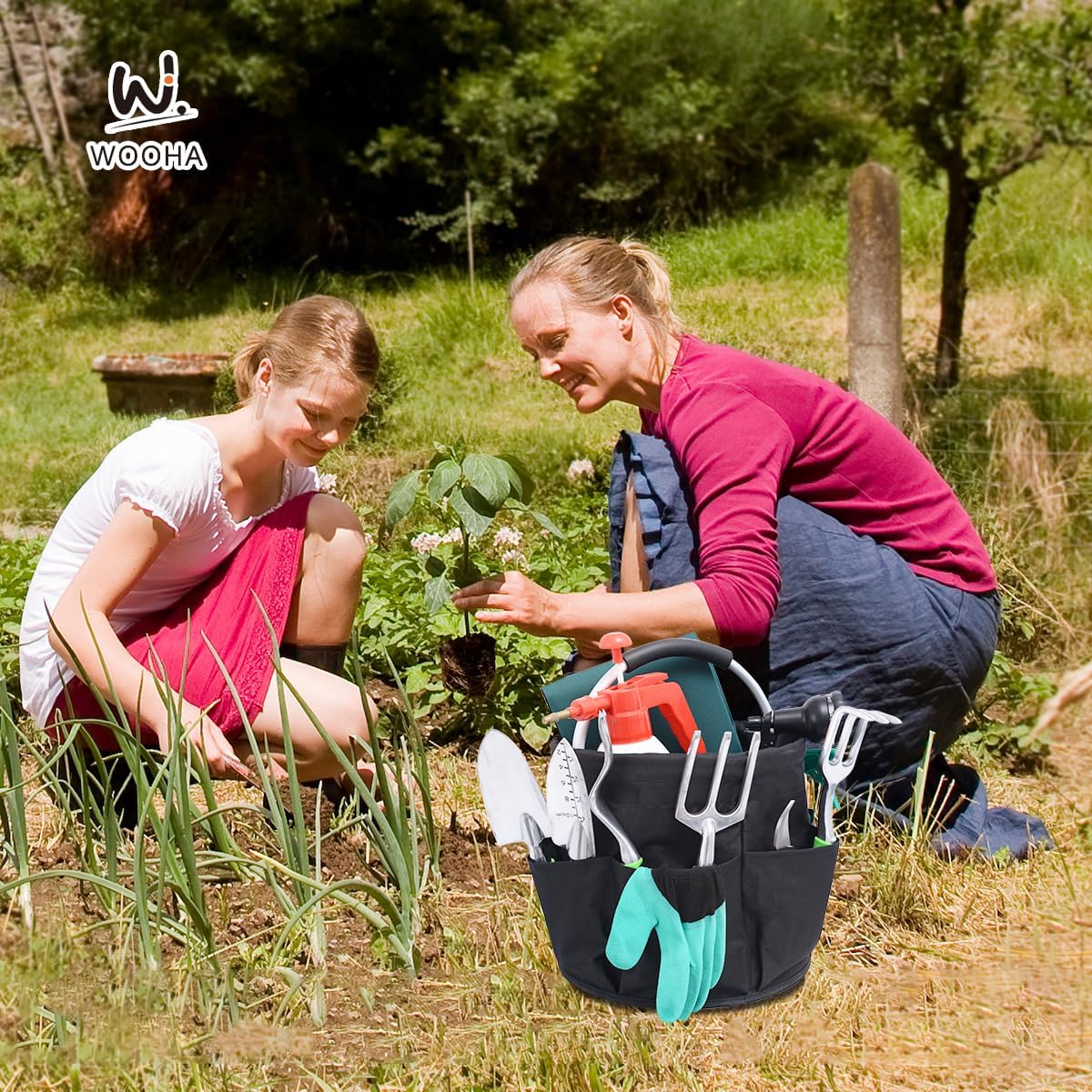 Wooha Tool Organizers Bag 17L Collapsible Tool Bag Laundry Organizer Outdoor Camping Garden Harvest Basket Home Bathroom Storage Bath Wash Bag（Black）