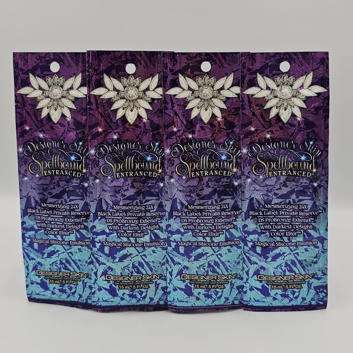 Designer Skin Spellbound Entranced Tanning Lotion Sample Packets 4 count