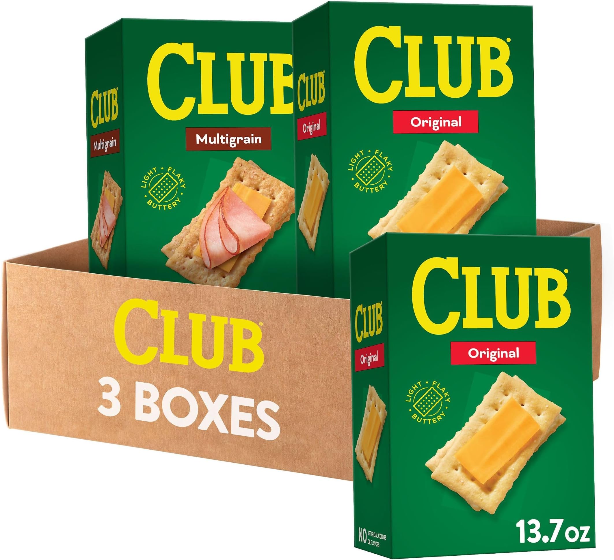 Club Crackers, Lunch Snacks, Snack Crackers, Variety Pack (3 Boxes)