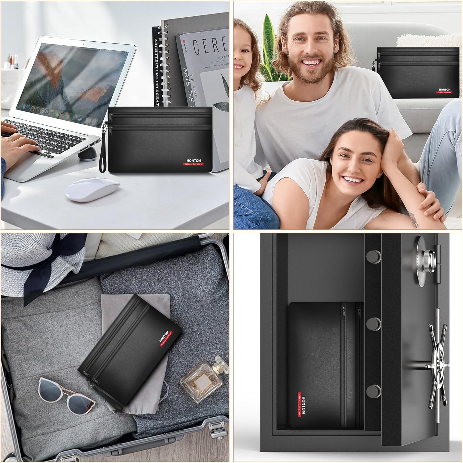 6400℉ Fireproof Money Bags 2 Pack with Hidden Dual Zipper, 11x7.5 Inch Fireproof Cash Wallet with 12 Layers Heat Insulated, Fire Safe Pouch with Valuables for Passports, Jewellery, Bill etc. - Image 7