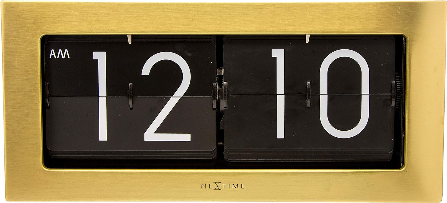 NeXtime retrotable clock/wall clock "BIG FLIP", flipped number clock