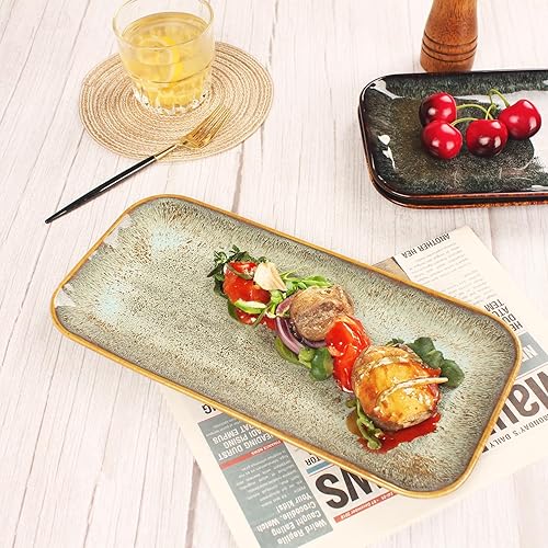 Miniatura 7 de Juego de 4 platos llanos de cerámica, aptos para microondas y lavavajillas, resistentes a los arañazos, vajilla de cocina, platos de porcelana para