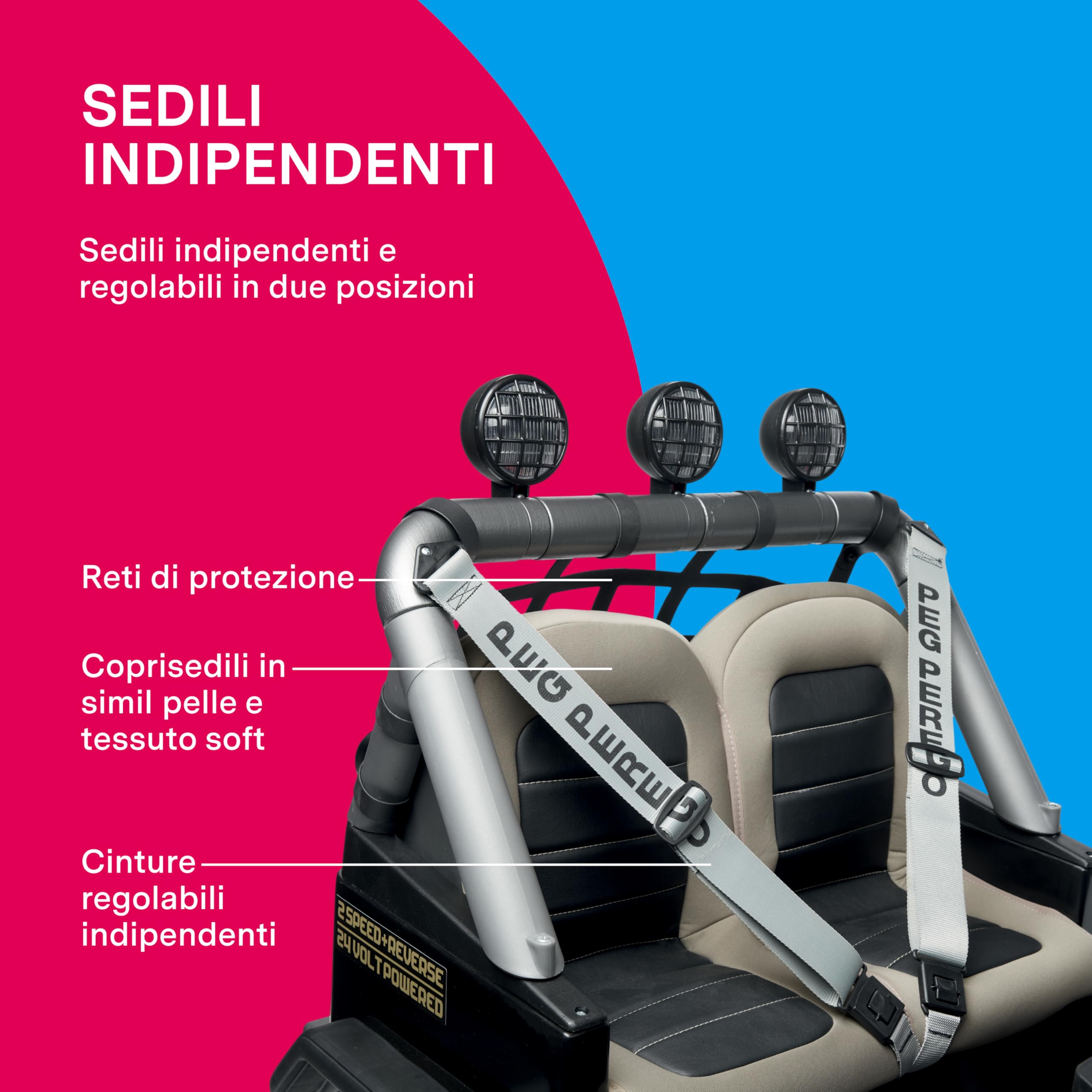 PEG Gaucho XP Fuoristrada Elettrico Cavalcabile per Bambini dai 3 Anni con Luci LED, Suoni, Radio FM e Batteria Ricaricabile 24V