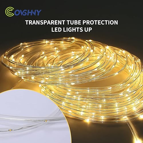 Miniatura 2 de Lámpara de tira LED solar de 32.8 pies, IP65, impermeable, flexible, lámpara de neón, utilizada para exteriores, patio, escalera, techo, balcón,