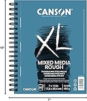 Vista 3 de Canson XL Series Cuaderno de Media Mix, Textura Rugosa, Alambre Lateral, 7x10 pulgadas, 50 Hojas – Papel de Arte Grueso para Acuarela, Gouache