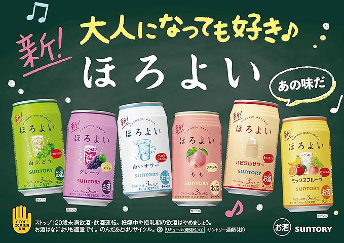 Amazon Co Jp サントリー ほろよい 白ぶどう チューハイ 350mlx24本 食品 飲料 お酒