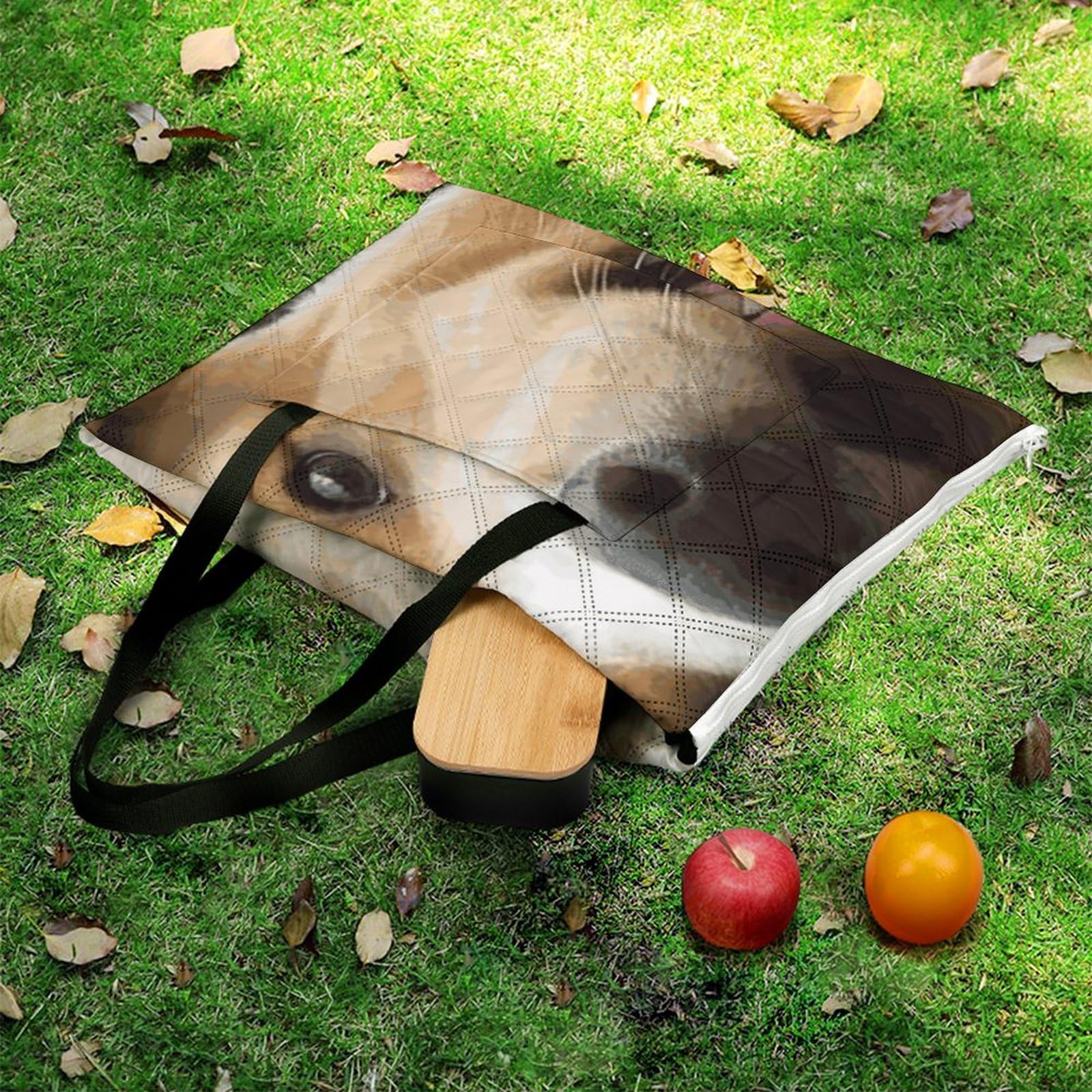 Manta de picnic y playa, manta de picnic portátil, grande, manta de picnic impresa con perros divertidos, plegable, duradera, para playa, camping, césped, parque, accesorios