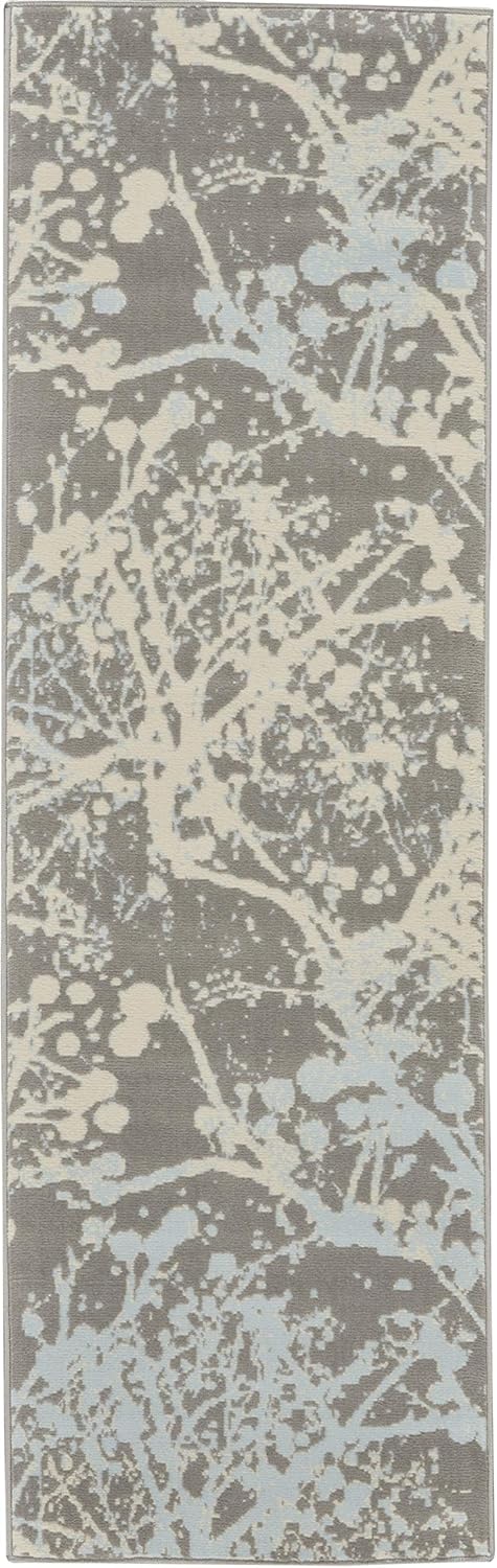 Nourison Home Jubilant Grey 2'3" x 7'3" Area Rug - Easy Clean, Non Shedding, Bed Room, Living Room, Dining Room, Kitchen (7' Runner)